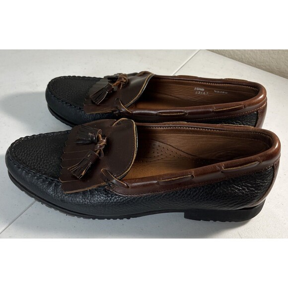 Allen Edmonds "Nashua" Pebbled Black Leather Kiltie Tassel Loafers Size 10.5 D - Picture 4 of 12